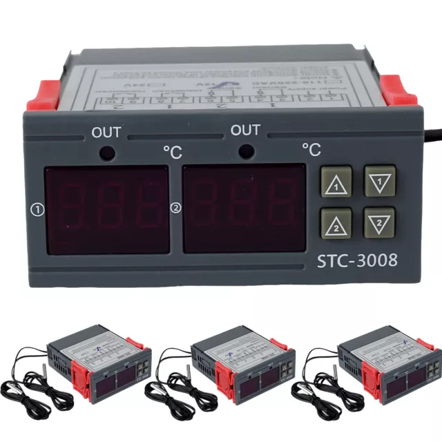 STC-3008 12V/24V 110V-220V Digital Temperature Controller Thermostat NTC ﻬ
