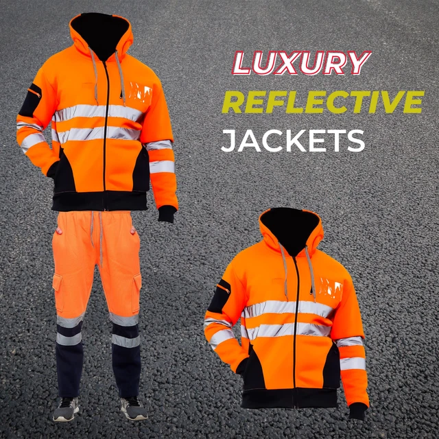 Hi Vis Viz High Visibility Bomber Jacket Safety Work Security Coat Fleece Top