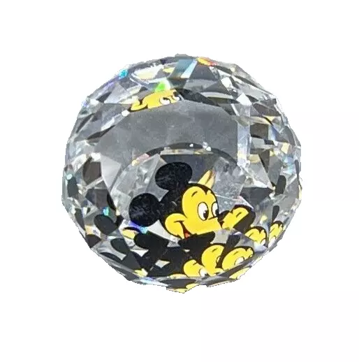 Swarovski Disney Crystal "MICKEY MOUSE ROUND PAPERWEIGHT" NO Box Or COA