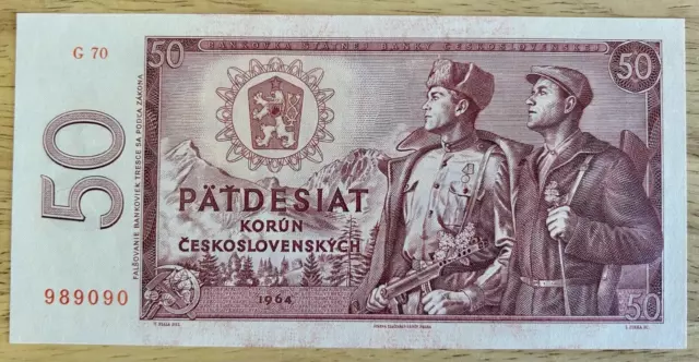 Czechoslovakia P-90 50 Korun Year 1964 Uncirculated Banknote