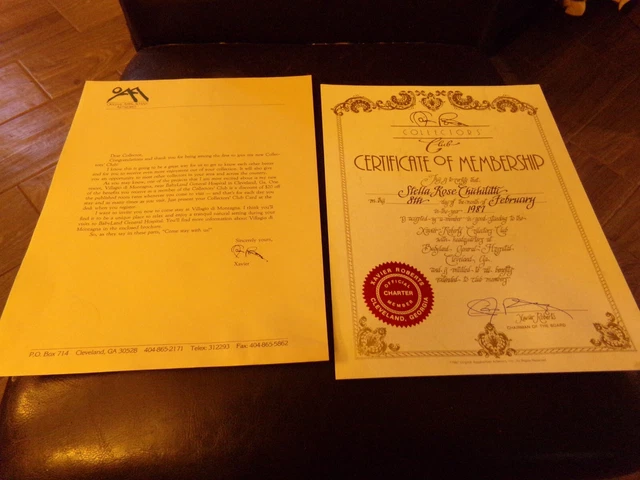 Cabbage Patch Kids Club Member Cert Of Membership 1997 Limited Xavier Handsigned