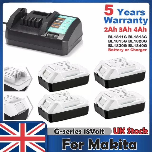 For Makita BL1813G 18V G-Series Battery BL1815G HP457D Li-ion BL1820G Charger UK