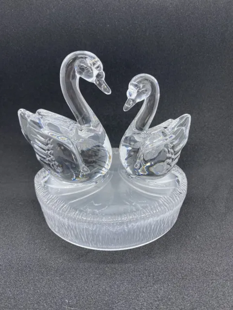rock crystal swan & cygnet figurine