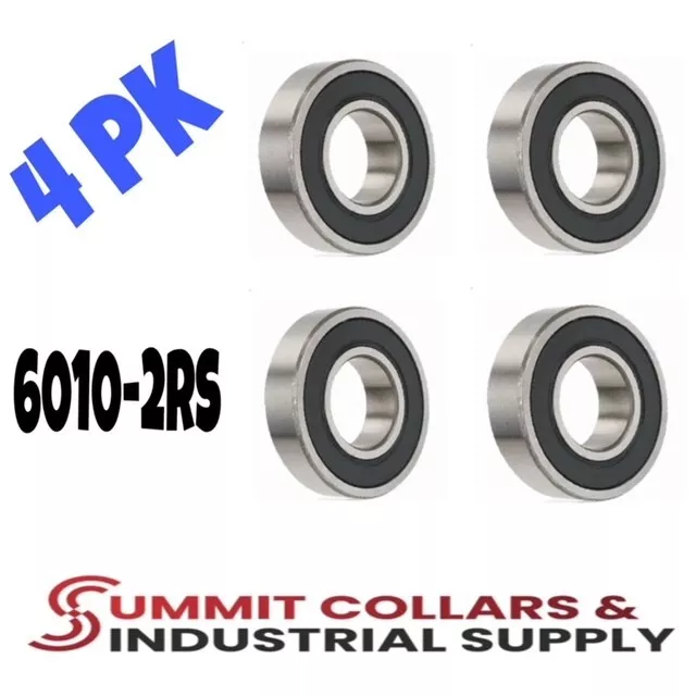 6010-2RS Rubber Seal Ball Bearing 50x80x16 6010 2RS 6010RS (4PK)