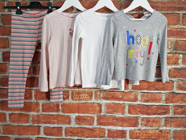 Girls Bundle Aged 4-5 Years Next M&S Long Sleeve T-Shirt Leggings Stripy 110Cm