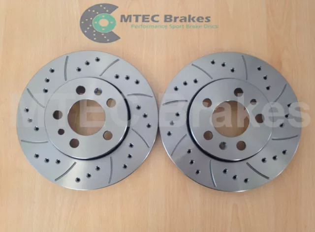 VW Golf Mk4 256mm Front Drilled Grooved Brake Discs