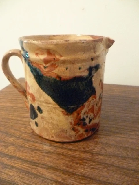 ancienne poterie savoyarde pichet pot en terre cuite vernissée art populaire 