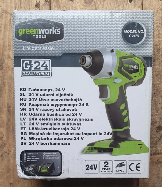 Greenworks 24 V Impact Driver senza fili G24ID (batteria e caricabatterie venduti separatamente)