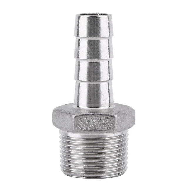 Stainless Steel Male Thread Pipe Fitting Barb Hose Tail Connector (3/4x1 UK HEL