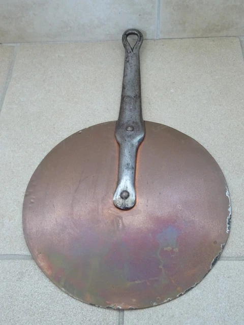 Cocotte Ancienne En Cuivre Tournus France - Soupière Ovale, Poignée Fonte, Vintage