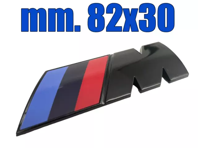 STEMMA POSTERIORE M SPORT BMW COMPATIBILE GRANDE 82x30 NERO BMW ABS LOGO FREGIO