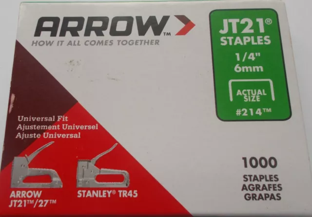 Arrow - JT21 T27 Carrelli 6 mm (1/4 pollici) scatola 1000 nuovi