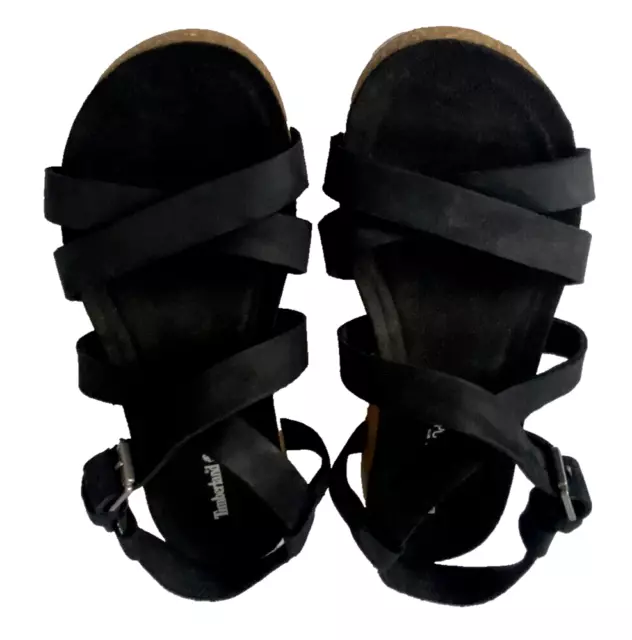 TIMBERLAND Womens Malibu Waves Black Strappy Sandals Ankle Strap Size 8