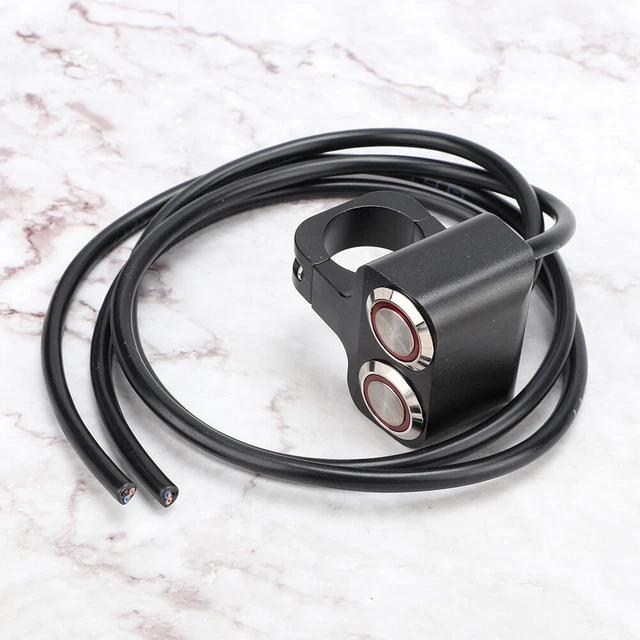 Interruttore Faro Per Moto Da 25mm - Impermeabile In Acciaio Per Manubrio, Con Luce Rossa - Foto 14