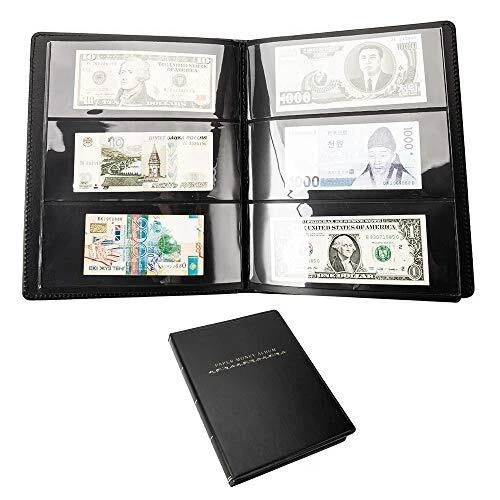 Librao Album en cuir pour billets de banque - 60 pochettes
