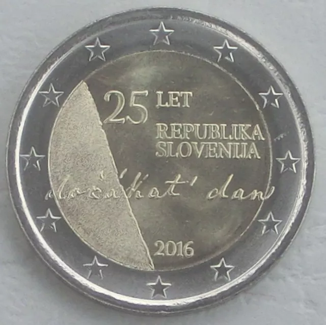 Monnaie commémorative Slovénie 2016 25 Années Indépendance splendide