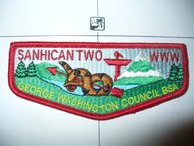 OA Sanhican Lodge 2,S8,1987,Snake Flap,RED,9,33,287,George Washington Council,NJ