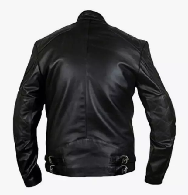 Premium Genuine Cow-Hide Leather Biker Jacket Real Black Vintage Jacket for Men 2