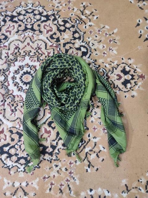 Freak Scene Kefiah Shemagh - Sciarpa Arafat 100% Cotone, Bianco E Natura, 100x100 Cm, Foulard Unisex, Accessorio Moda Versatile, Palestinese