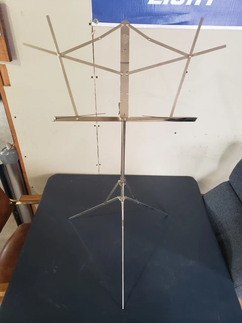 THE HAMILTON No 600-N 600N Chrome Folding Sheet Music Stand Adjustable Vintage