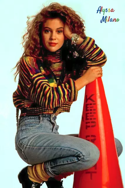 Vintage 1988 Alyssa Milano Poster 23x35 Celebrity Actress TV 80s Adidas  Jacket