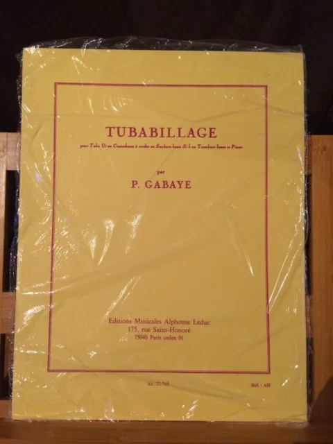 P. Gabaye Tubabillage pour tuba ou contrebasse et piano partition éditions Leduc