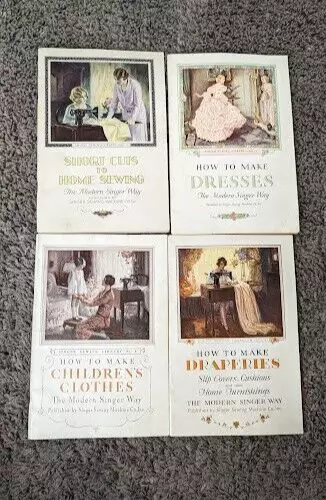 Vintage Singer Sewing Library Book Set of 4 Books 1930s