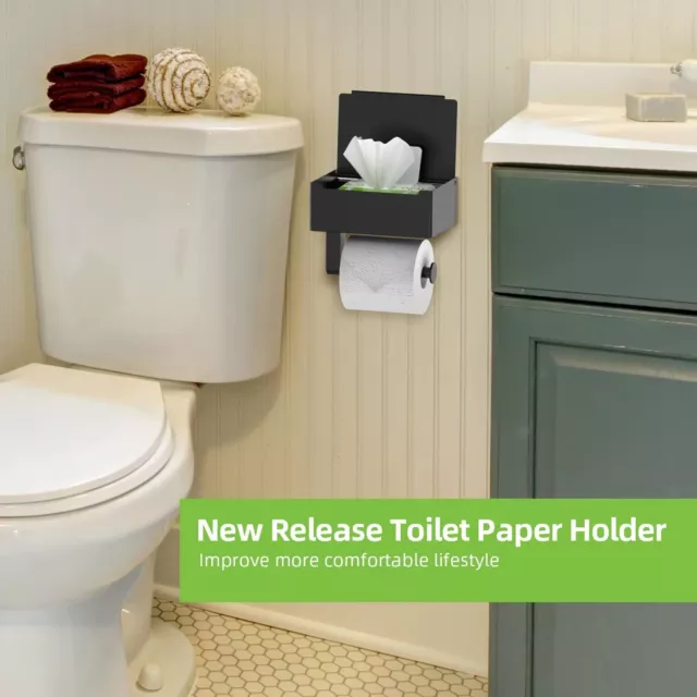 Edelstahl Toilettenpapierhalter ohne Bohren Mit Feuchttücherbox Klorollenhalter