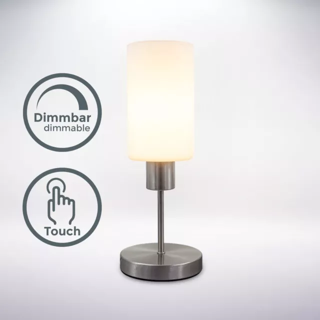 Lampe de table 160cm LED dimmable variateur tactile E27 lampe de chevet en verre
