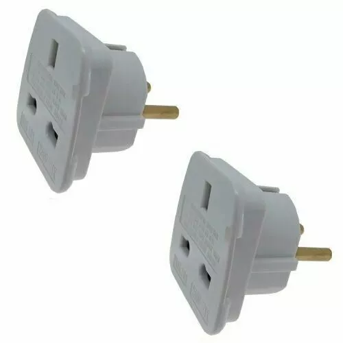 Ex-Pro® 2 Pack Travel Adapter Converts UK Plugs to India Indonesia Iran 2