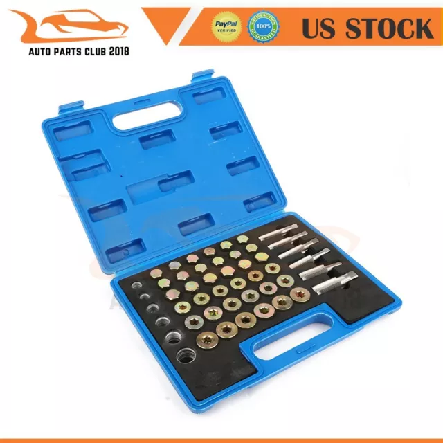 114pc Oil Pan Thread Repair Kit Sump Gearbox Drain Plug Tool Kit