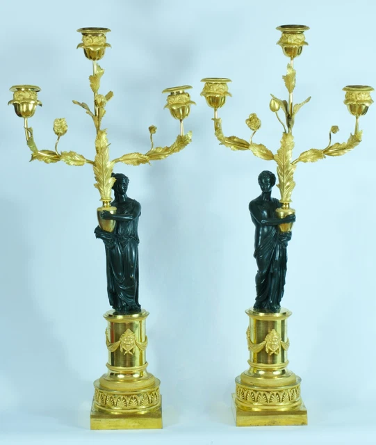 Ancien bougeoir / chandelier / candélabre, en cristal, Schneider France Nancy