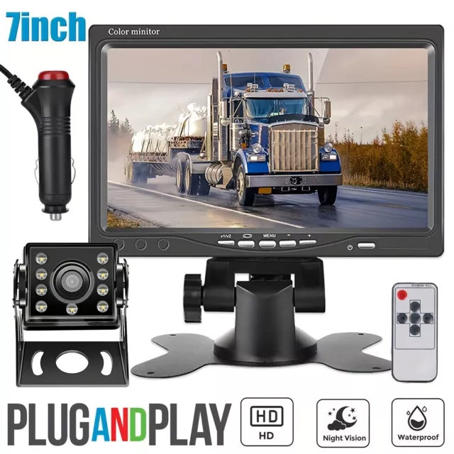 RV Backup Camera System 7" HD Monitor Rear View System RV Trailer Camper Truck