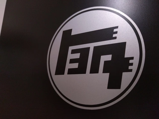 2 pack TEQ Logo Vinyl Decal Sticker Gloss Silver Metallic 3.5" (9cm)