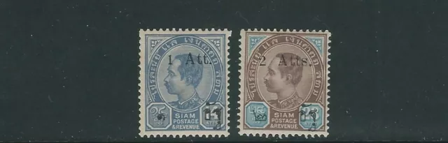 THAILAND 1905 KING CHULALONGKORN overprints (Scott 90-91) F/VF MH