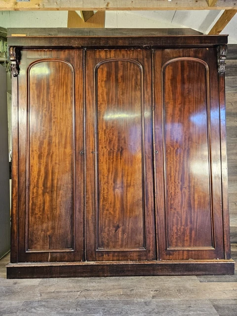 Victorian Mahogany Three Door Wardrobe