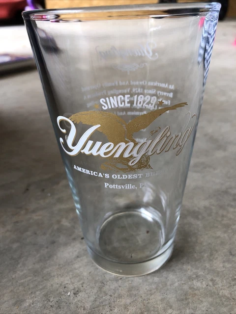 BEER PINT GLASS ~ YUENGLING: America's Oldest Brewery Since 1829 ~ PENNSYLVANIA