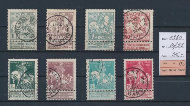 LR50708 Belgium 1910 caritas fine lot used cv 35 EUR