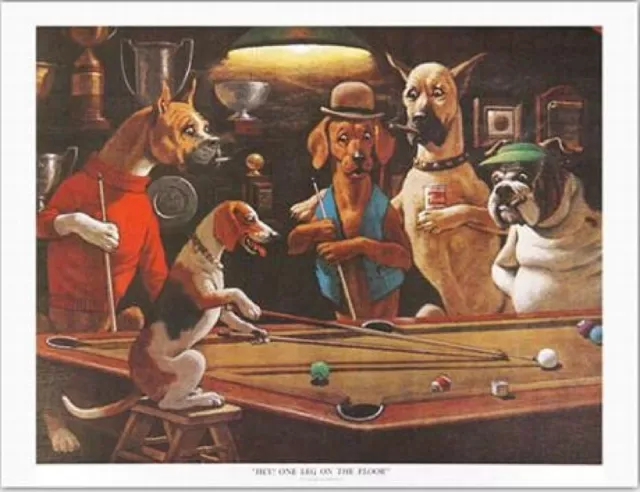 BRAND NEW Set of 5 Pool Playing Dogs Posters 2022 3