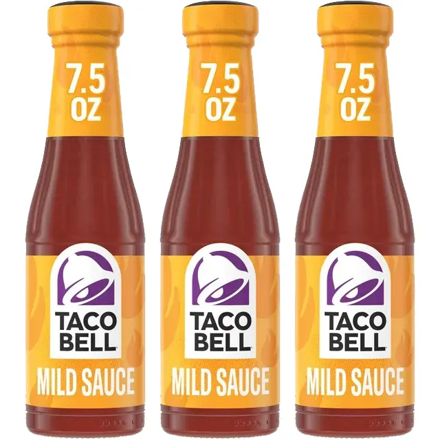 Taco Bell 3 Pack Mild Sauce 7.5 oz Glass Bottles Fajita Mexican Food Condiment