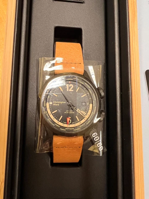 CHRISTOPHER WARD C8 P2725 automatic 44mm DLC pilot watch RRP 650