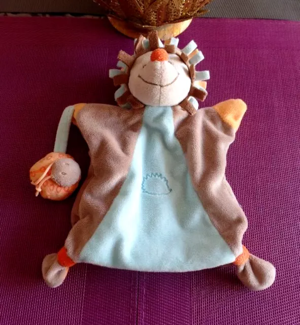 S8 / doudou marionnette hérisson bleu marron orange coccinelle NATTOU