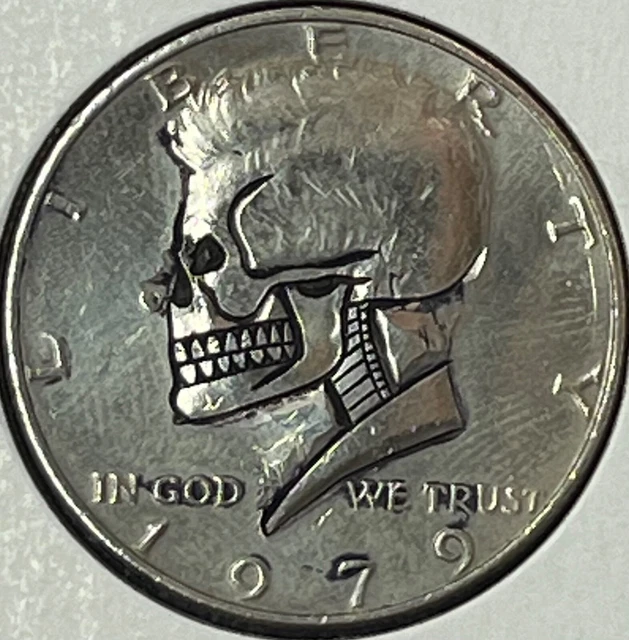 1979 Hobo Skull Kennedy Half Dollar 12