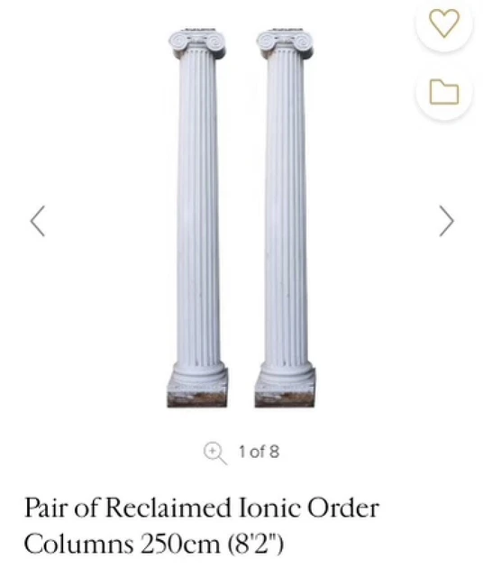 tapered plaster fluted columns - 12” tapered to 10”10’-6” tall