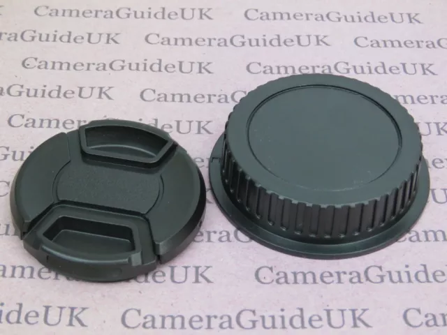 52mm Centre Pinch Front Lens Cap and Rear Lens Cap for Canon EF EF-S 52mm lenses