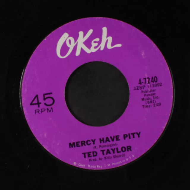 TED TAYLOR: daddy's baby / mercy have pity OKEH 7" Single 45 RPM