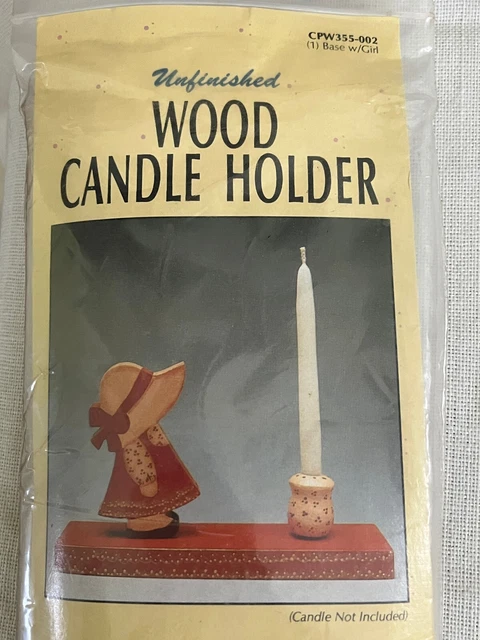 Kit de candelabros de madera Sunbonnet Sue piezas de madera para pintar como quieras ensamblar