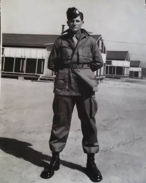 PHILIP PERUGINI BAND OF BROTHERS WWII SIGNED PHOTOGRAPH 11x14