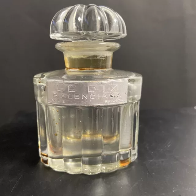 PARFUM LE DIX de BALENCIAGA Flacon Vide En Verre Avec Bouchon sans boîte