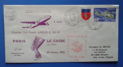 1er Vol AIR FRANCE AIRBUS A 300 B LONDRES-NICE 01-07-1975 